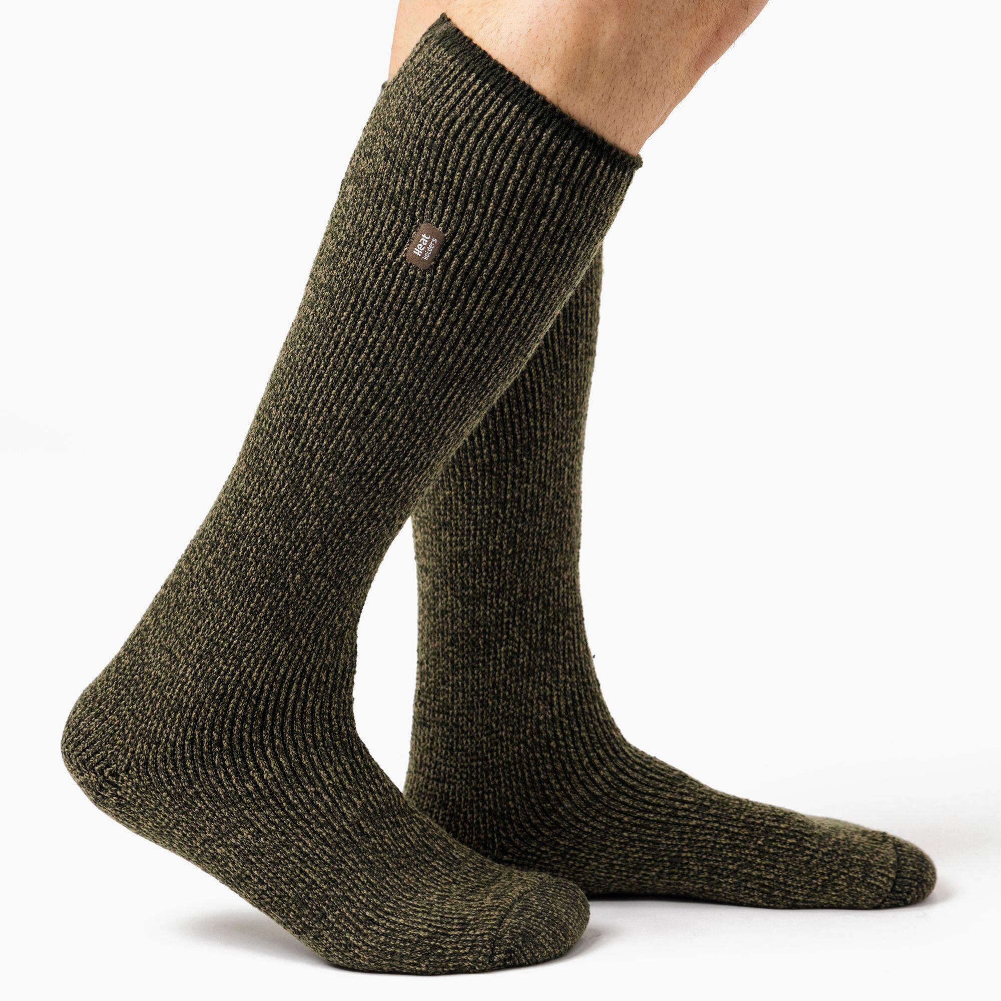Mens Outdoor Merino Wool Knee High Long Thermal Socks for Winter 4/7