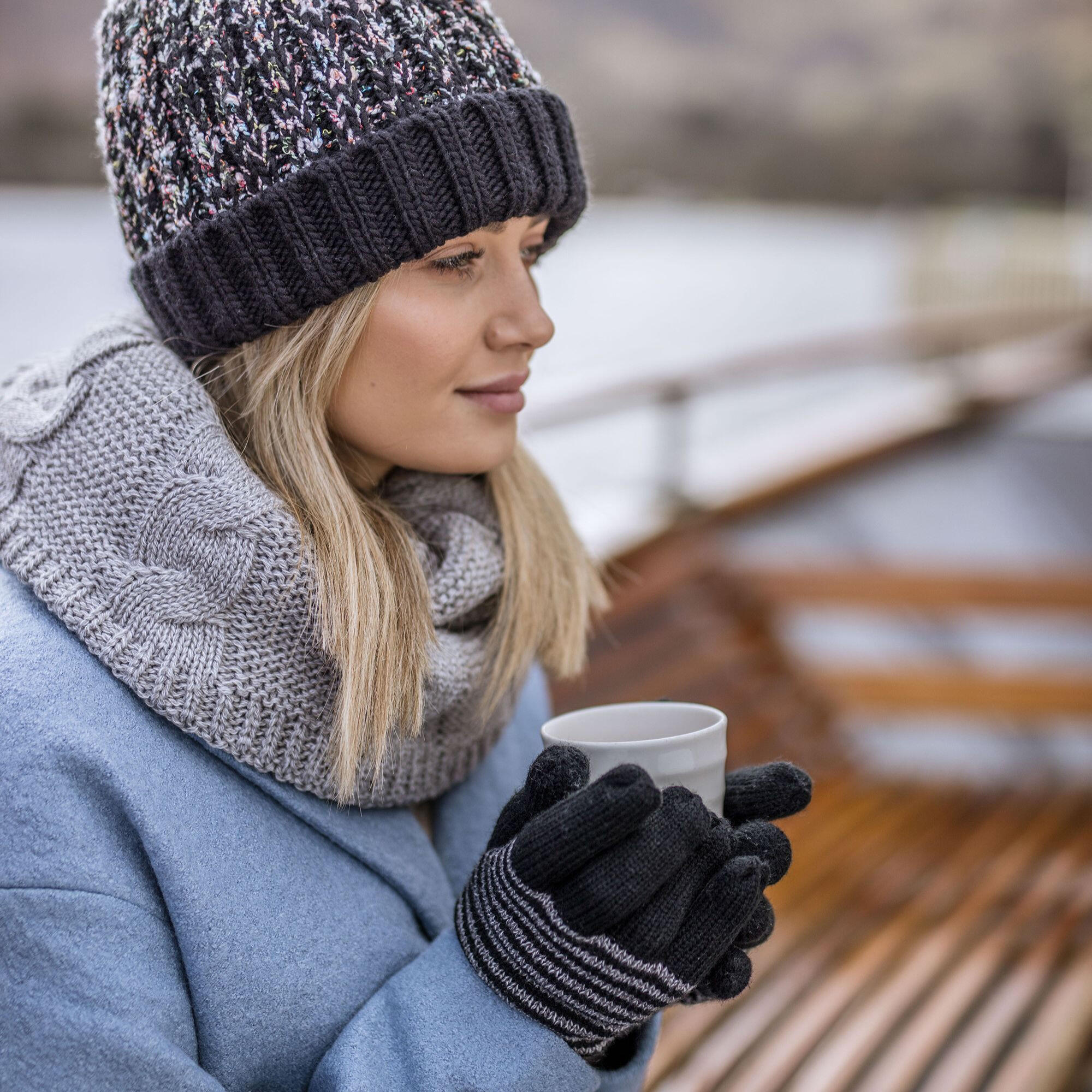 Ladies Thermal Winter Bobble Hat With Extra Large Pom Pom 4/7