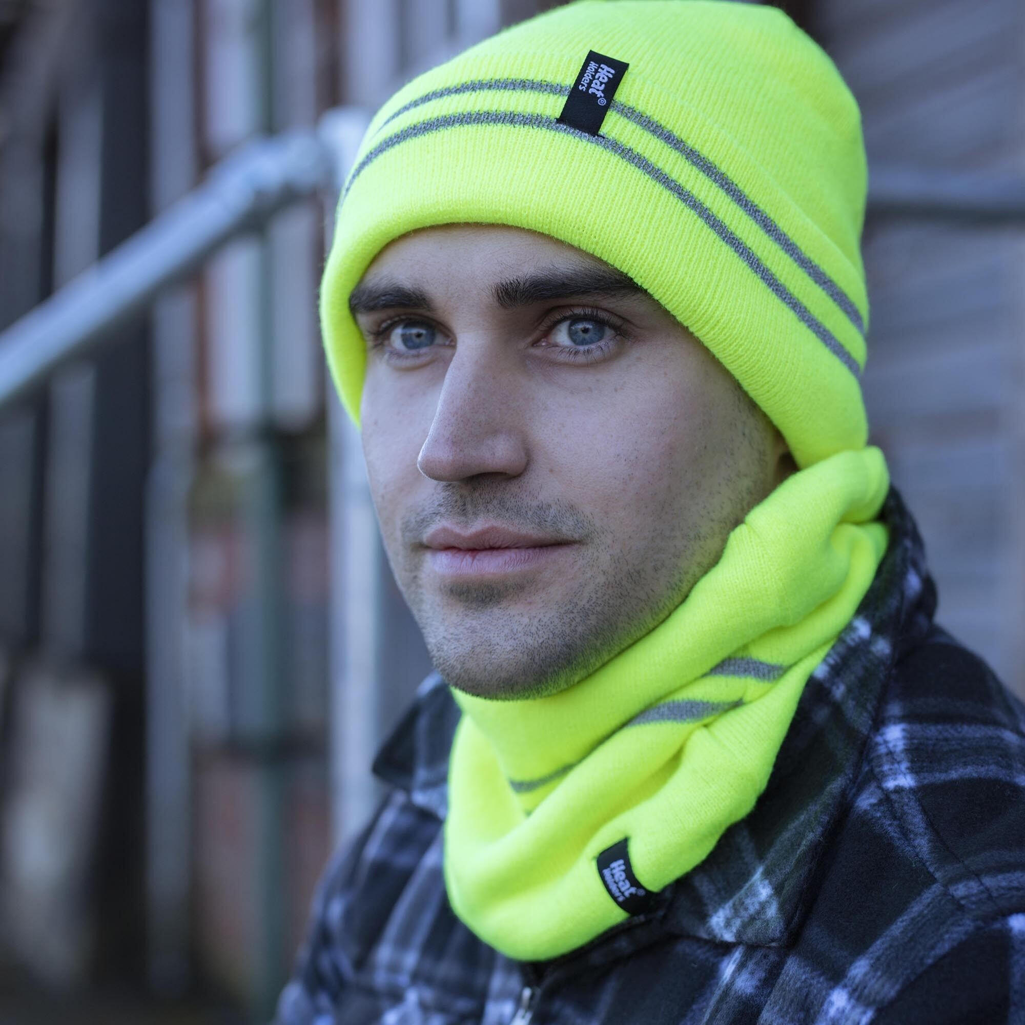 Mens Hi Vis Reflective Fleece Lined Thermal Winter Neck Warmer 5/6