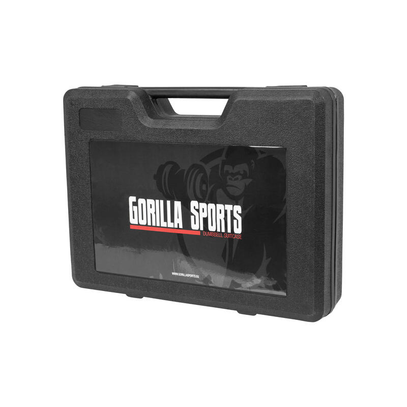 Kit Mancuernas Gorilla Sports Negro con Estuche 20 Kg