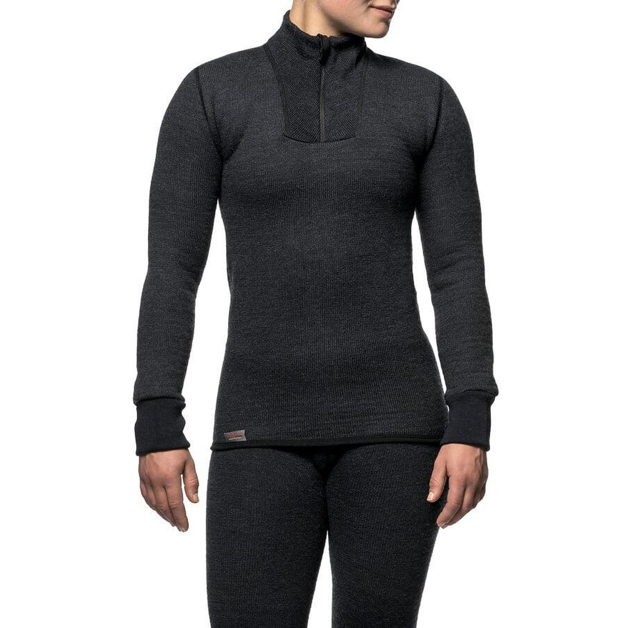 Woolpower Merino Thermo Middenlaag Zip Turtleneck 400 - Black