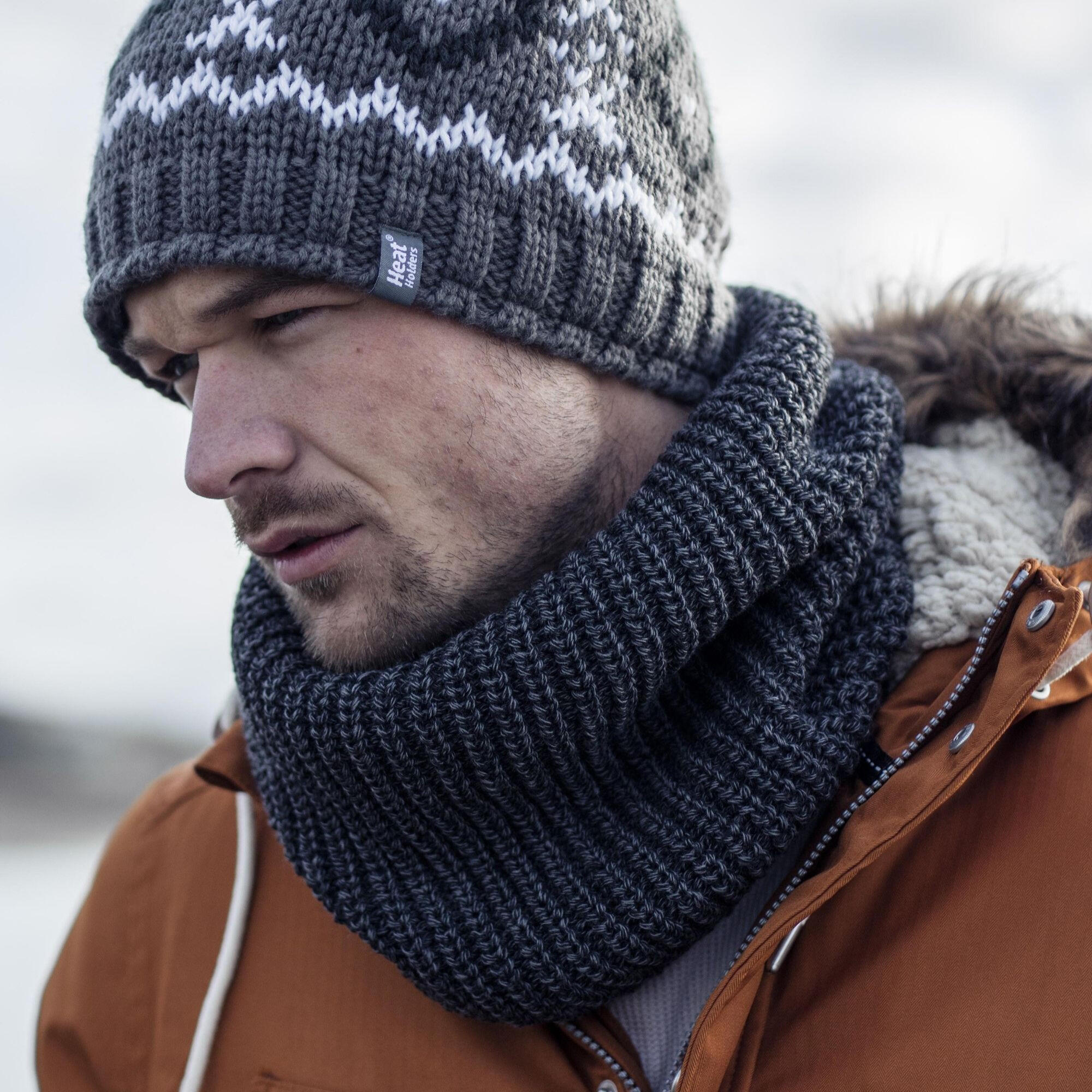 Heat Holders Herren Gestrickter Thermo Halswärmer mit Fleecefutter für Winter 4/5