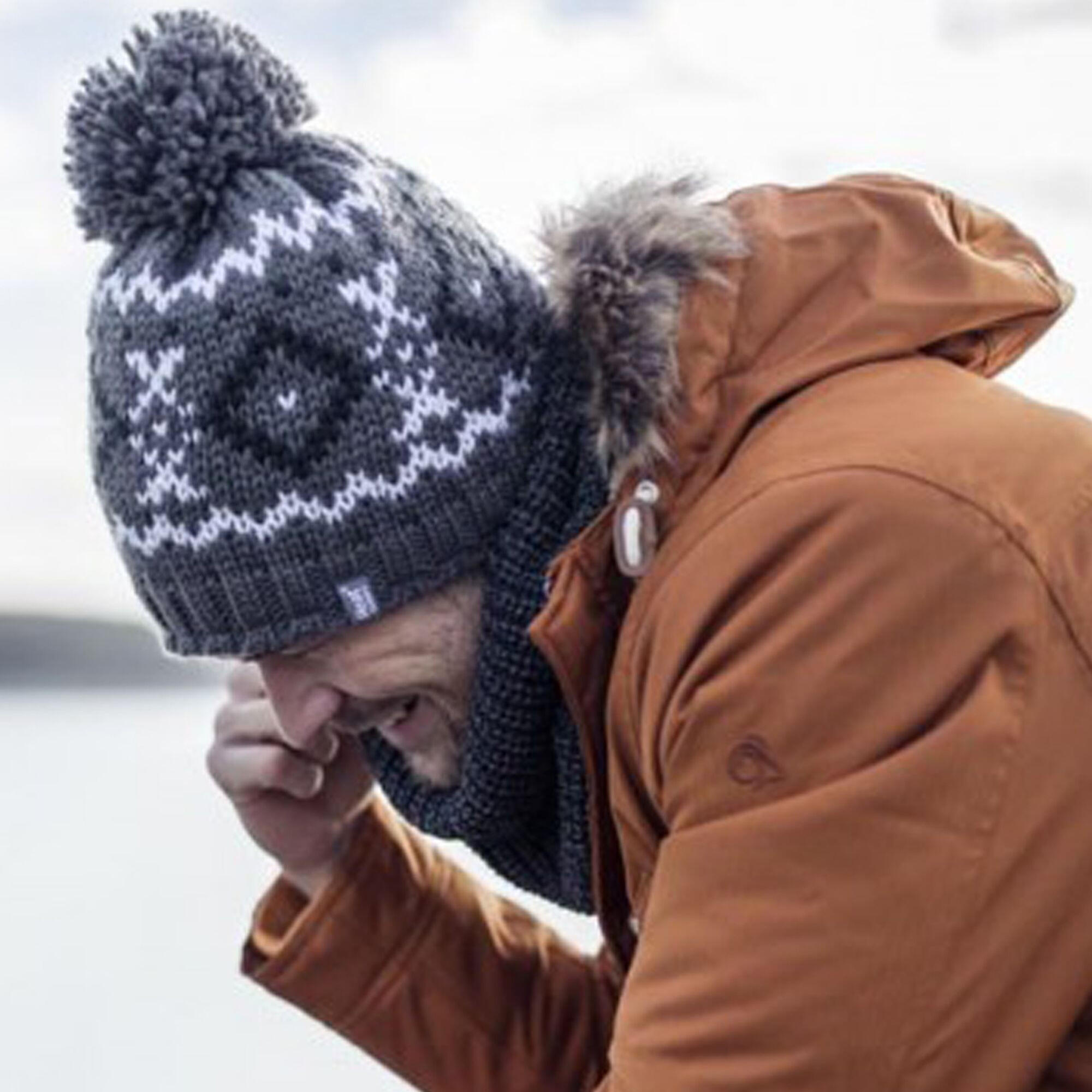 Mens Fleece Lined Thermal Winter Warm Beanie Bobble Hat with Pom