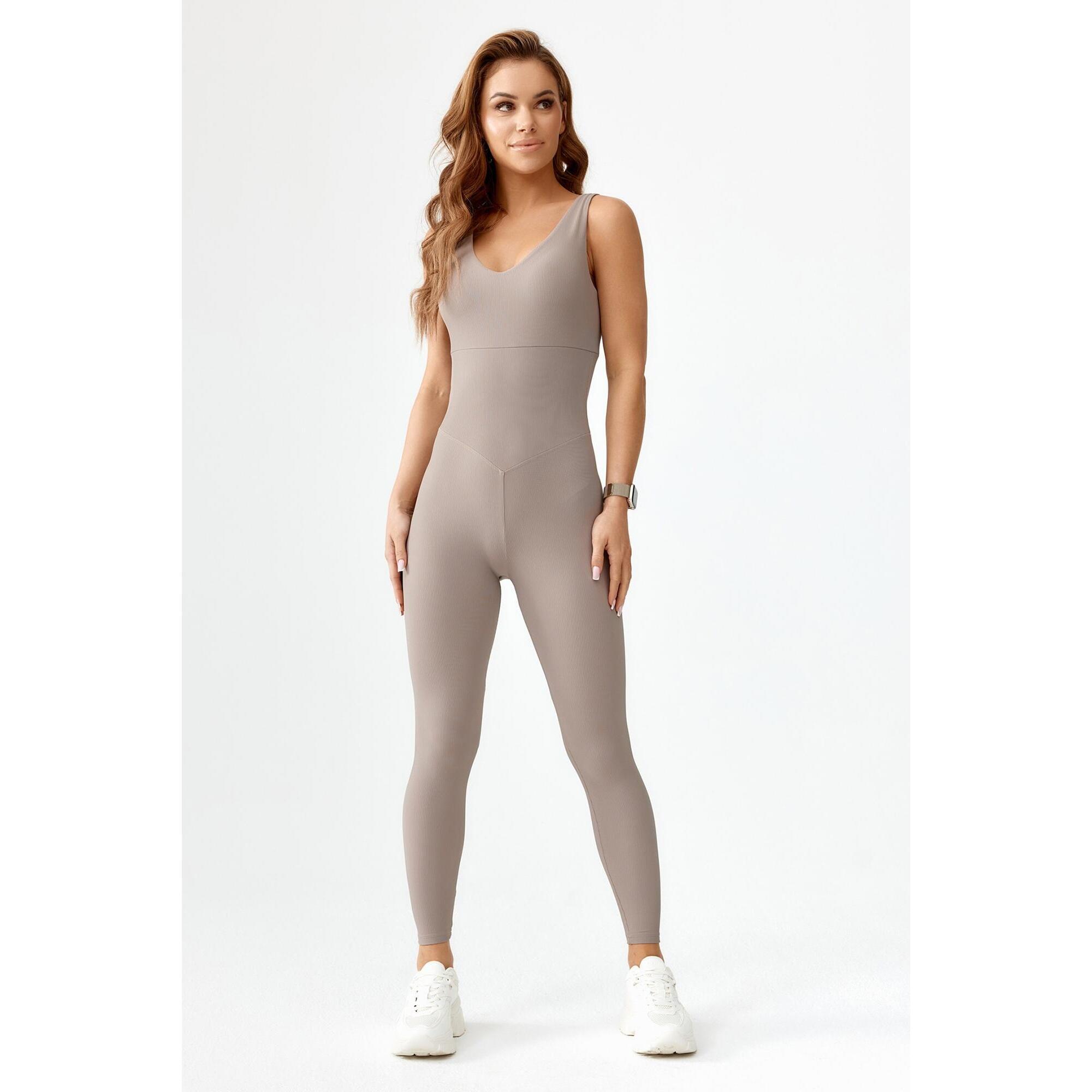 REORIA Dames katoenen trainingspak met ritssluiting en revers, lange mouwen, twee stuks lounge-kleding, effen kleur co örd sets, Grijs Groen, XL