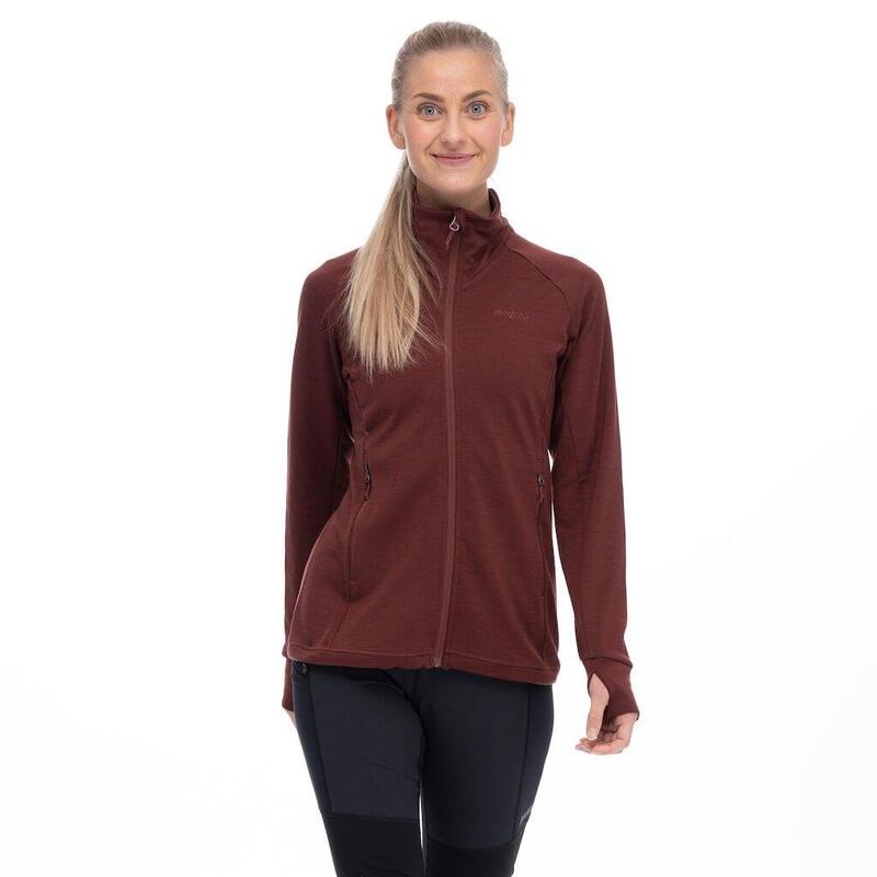 Bergans of Norway Veste en laine Ulstein - Femme - Rouge Amarone