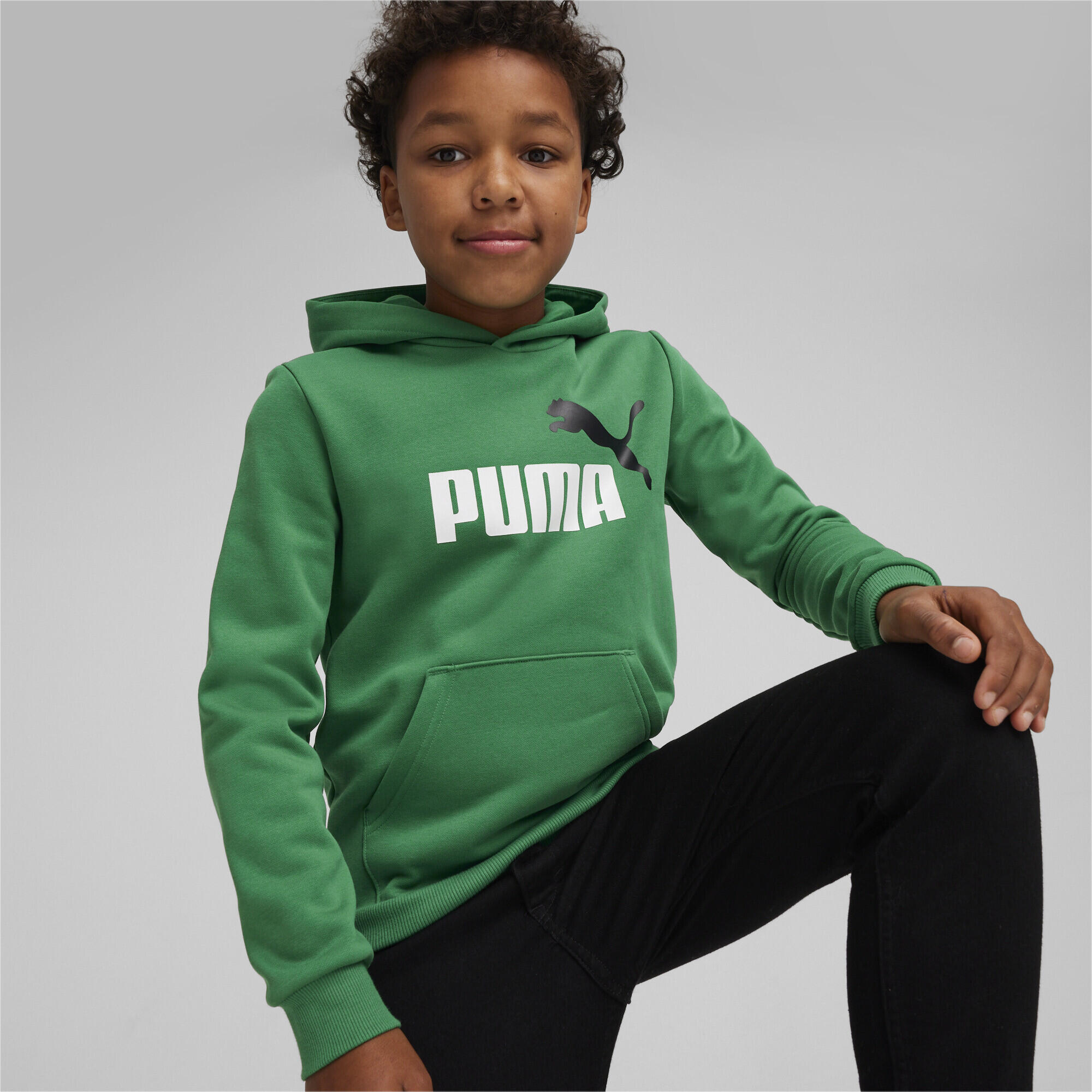 Essentials+ Two-Tone Big Logo Hoodie Jungen PUMA Archive Green 2/6