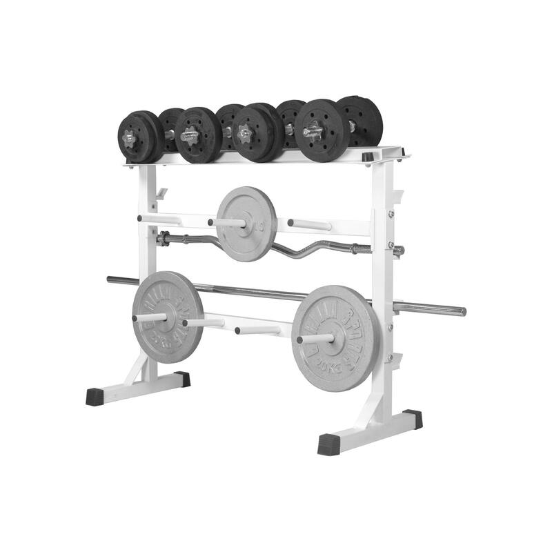 Rack Pesas Gorilla Sports Blanco  Diámetro 30/31mm