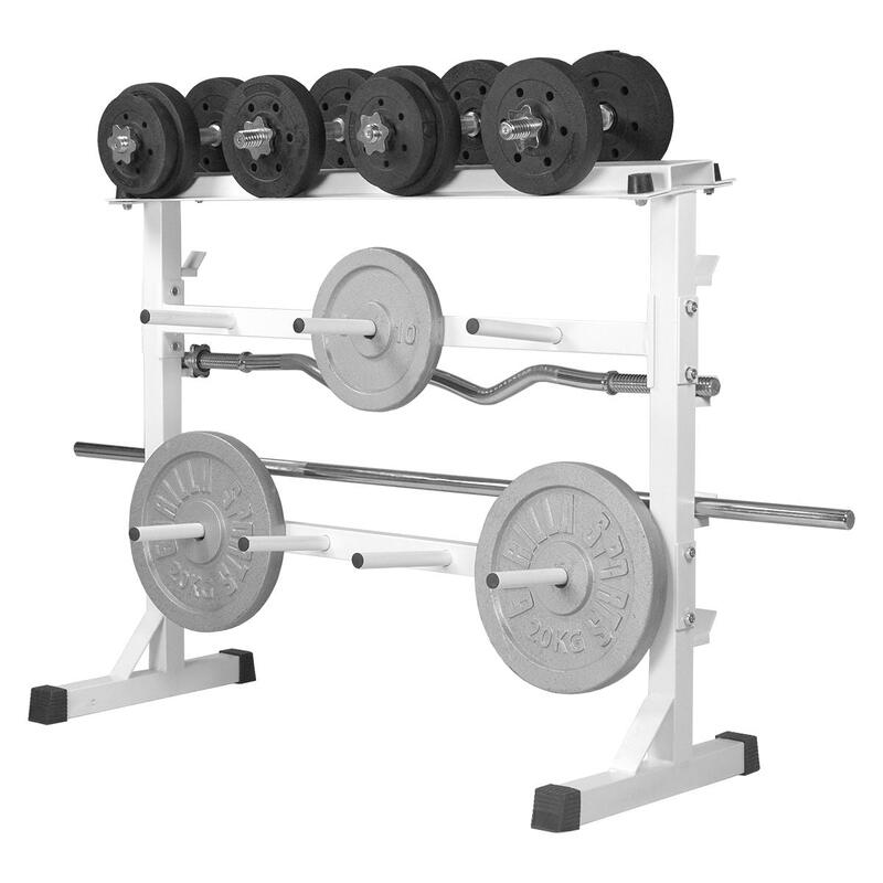 Rack Pesas Gorilla Sports Blanco  Diámetro 30/31mm