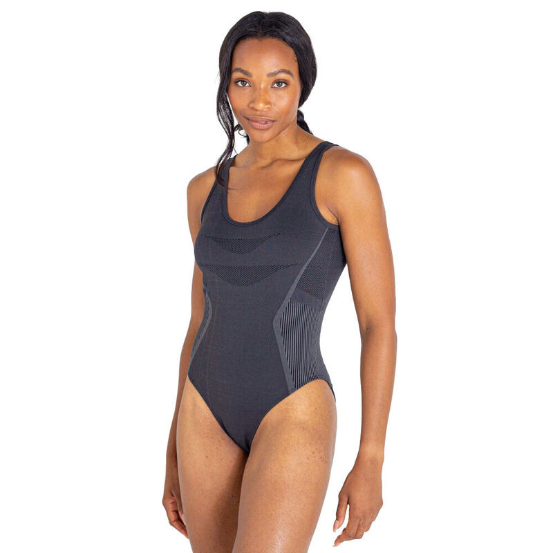 Dames Don´t Sweat It Gerecycleerd eendelig zwempak (Zwart)