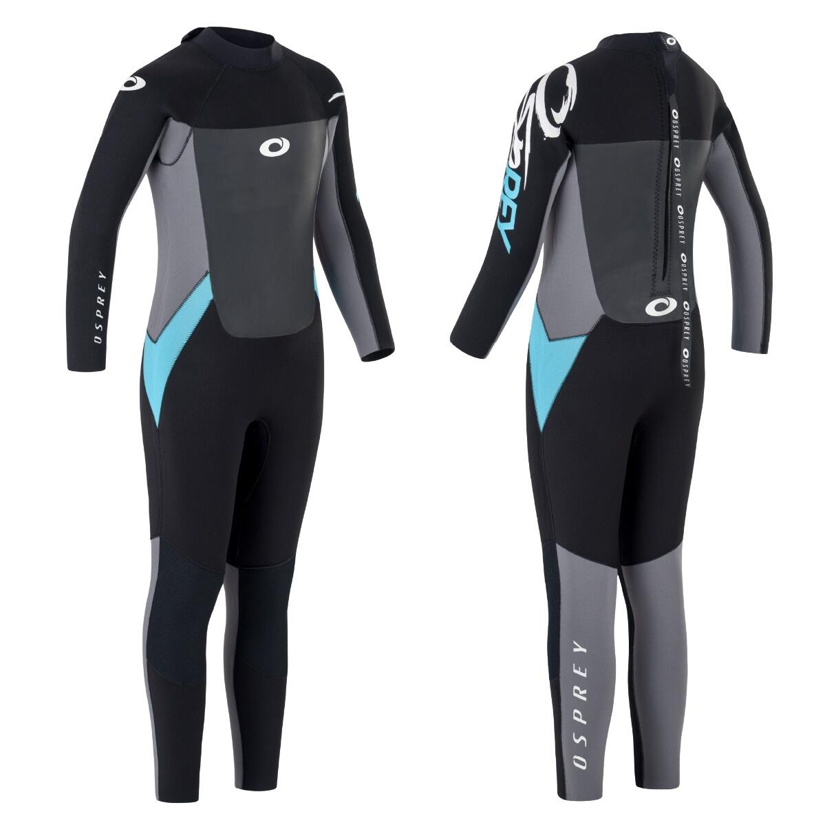 Osprey Kids Origin 5mm Wetsuit | Full Length Winter Wetsuit, Blue 1/4