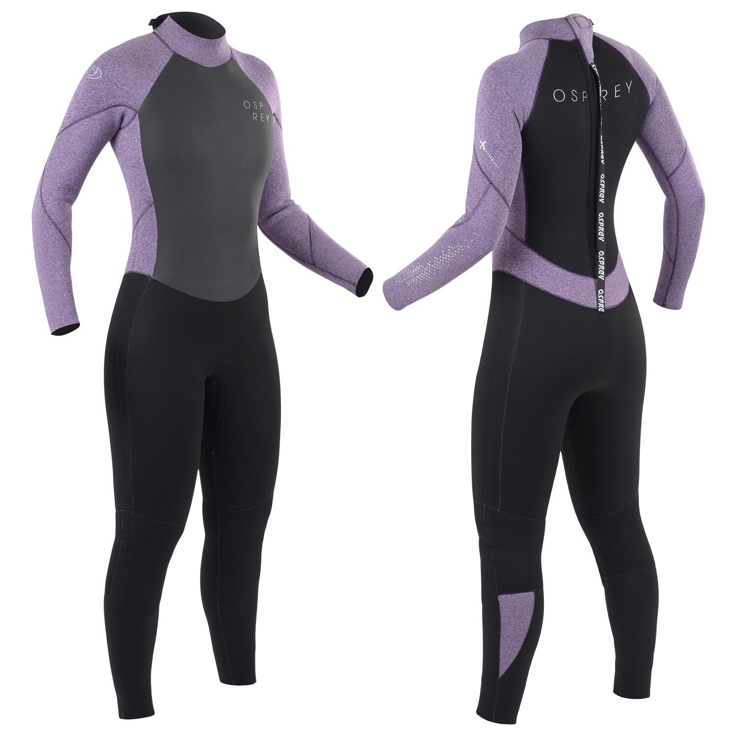 OSPREY ACTION SPORTS Osprey Womens Zero 5mm Wetsuit | Full Length Neoprene Wetsuit Purple