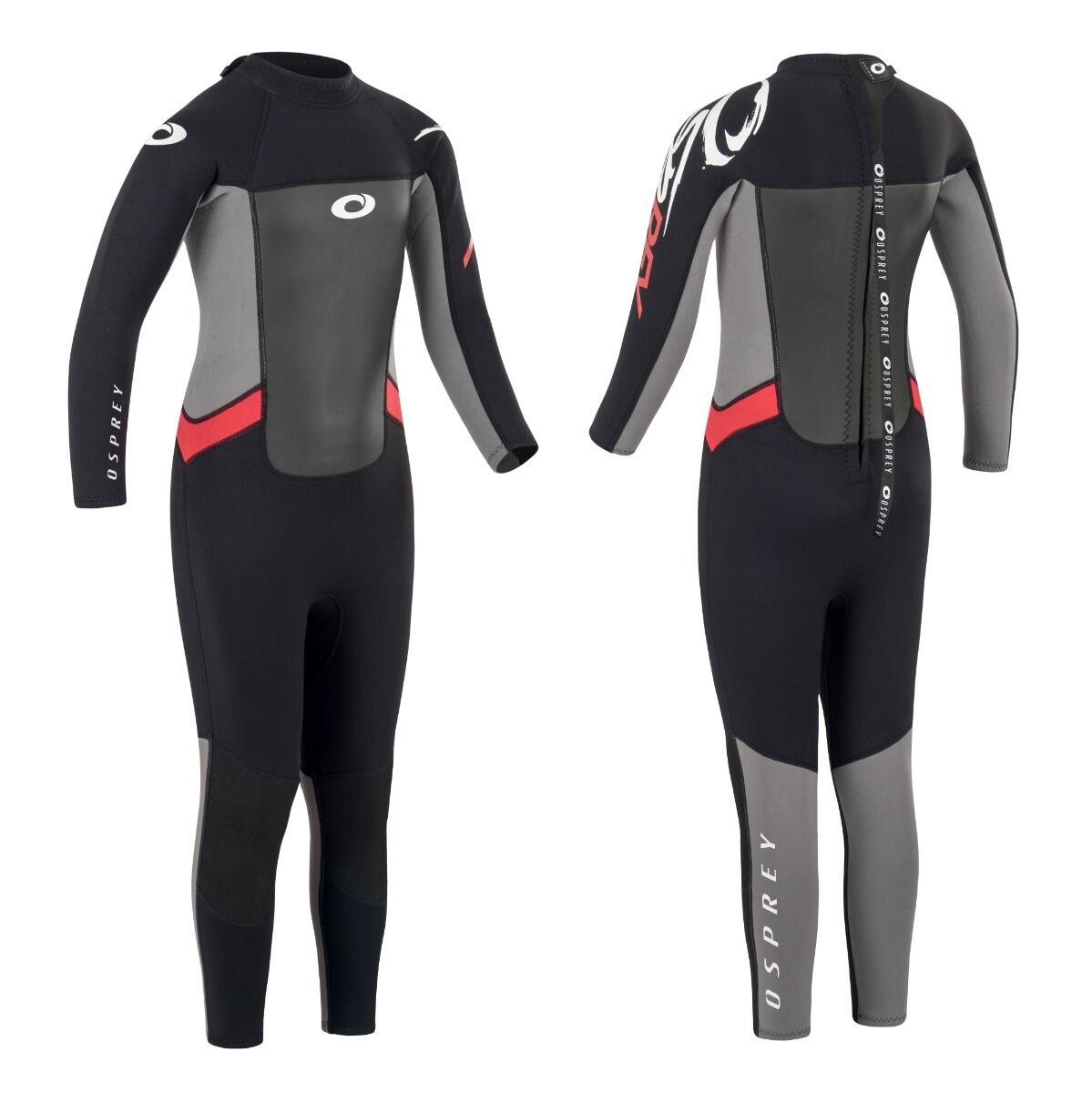 OSPREY ACTION SPORTS Osprey Kids Origin 3mm Wetsuit | Full Length Neoprene Wetsuit, Red