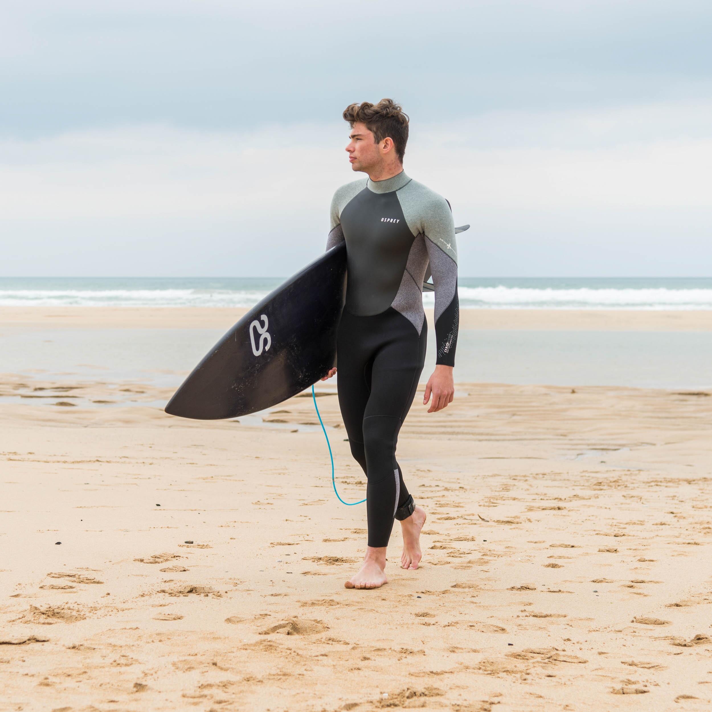 Osprey Mens Zero 5mm Wetsuit | Full Length Winter Neoprene Wetsuit, Grey 4/6