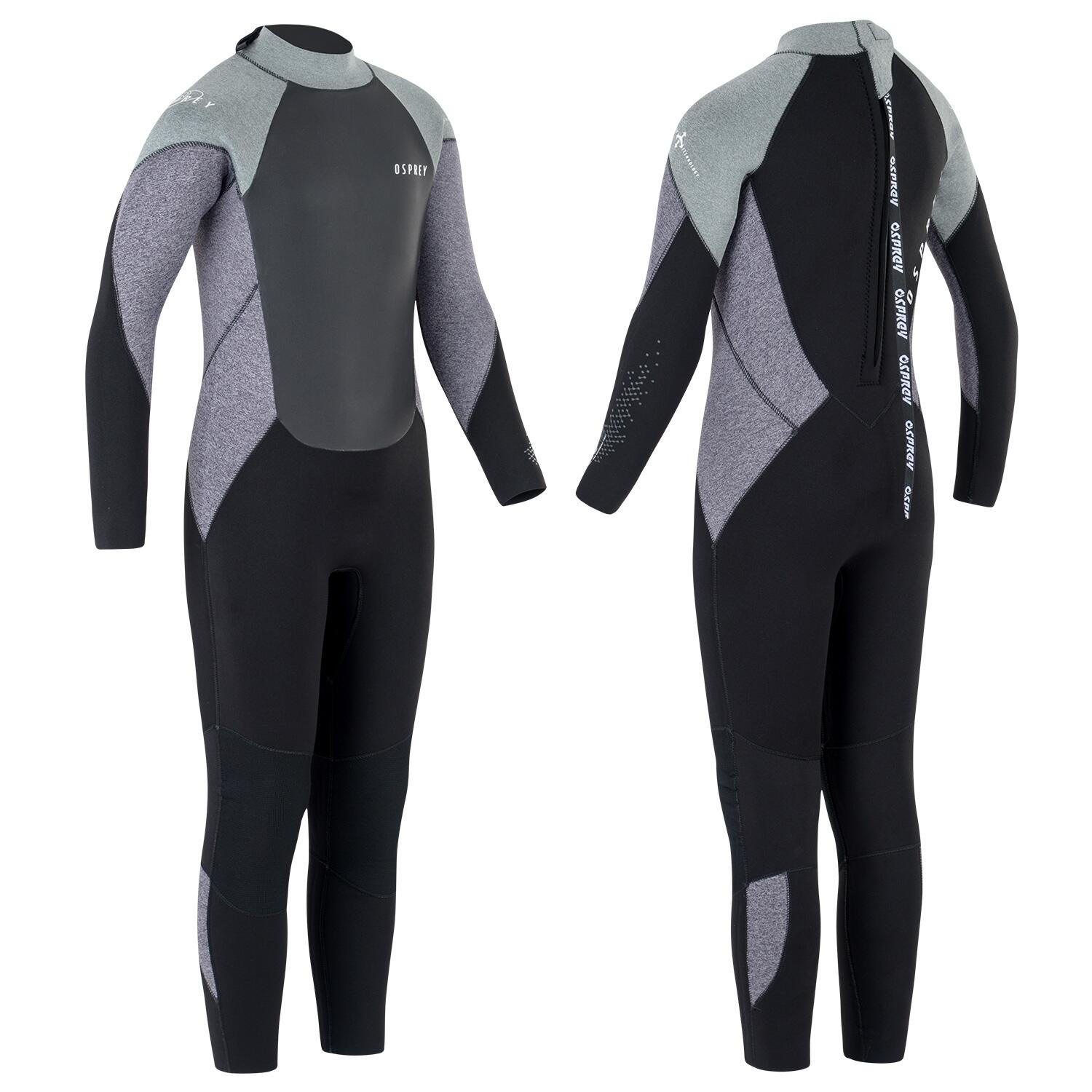 Osprey Kids Zero 5mm Wetsuit | Full Length Winter Neoprene Wetsuit, Grey 3/6