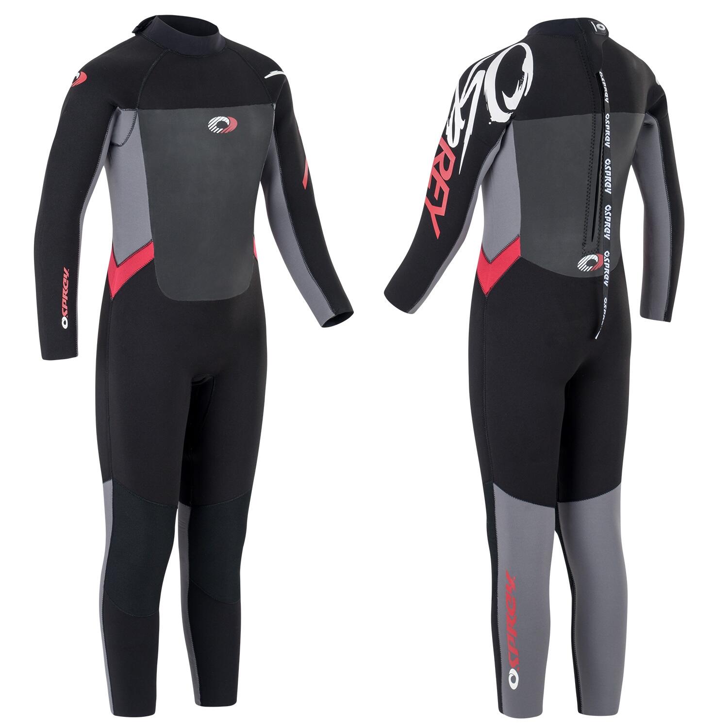 OSPREY ACTION SPORTS Osprey Kids Origin 5mm Wetsuit | Full Length Neoprene Wetsuit, Red