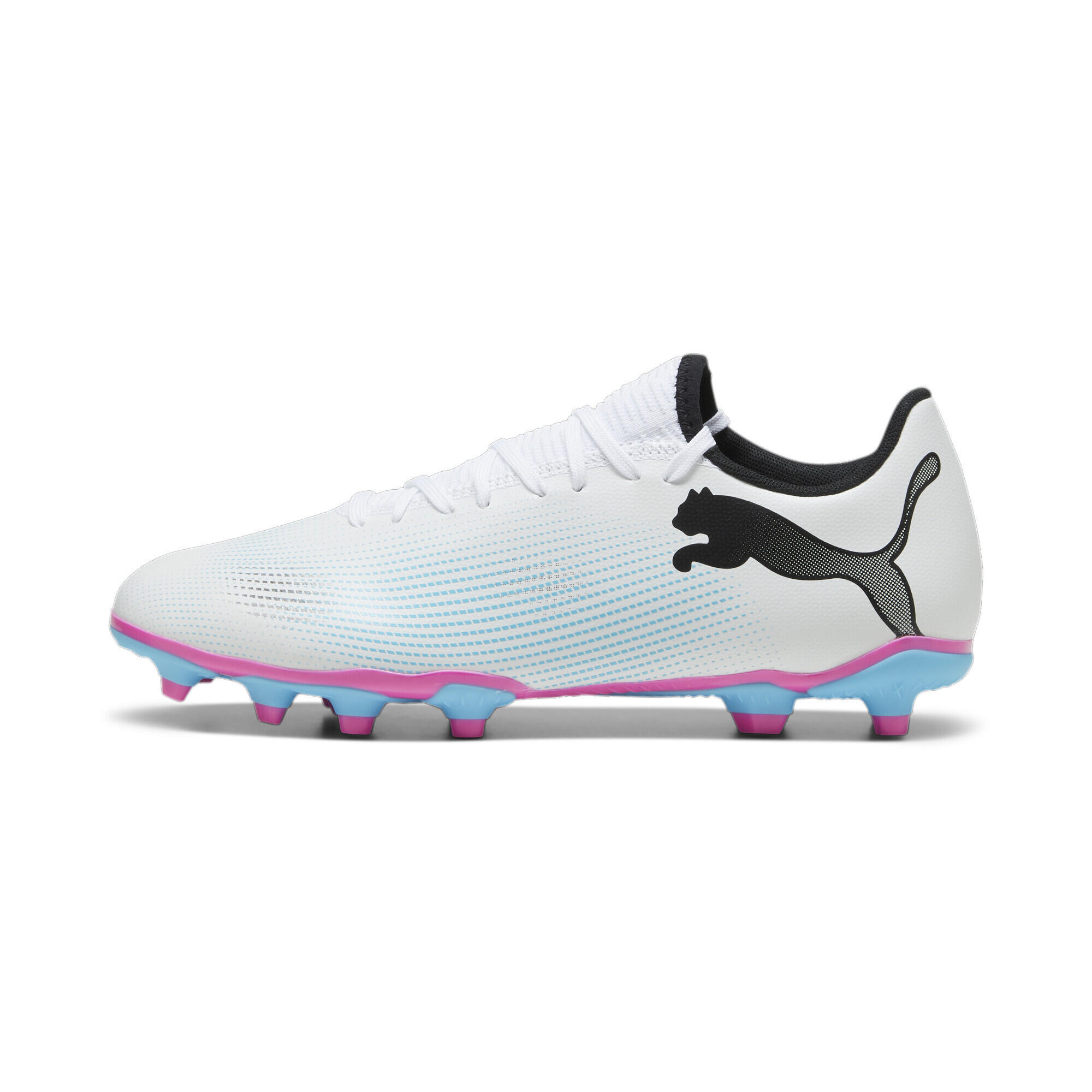 FUTURE 7 PLAY FG/AG Fußballschuhe Herren PUMA White Black Poison Pink 3/7