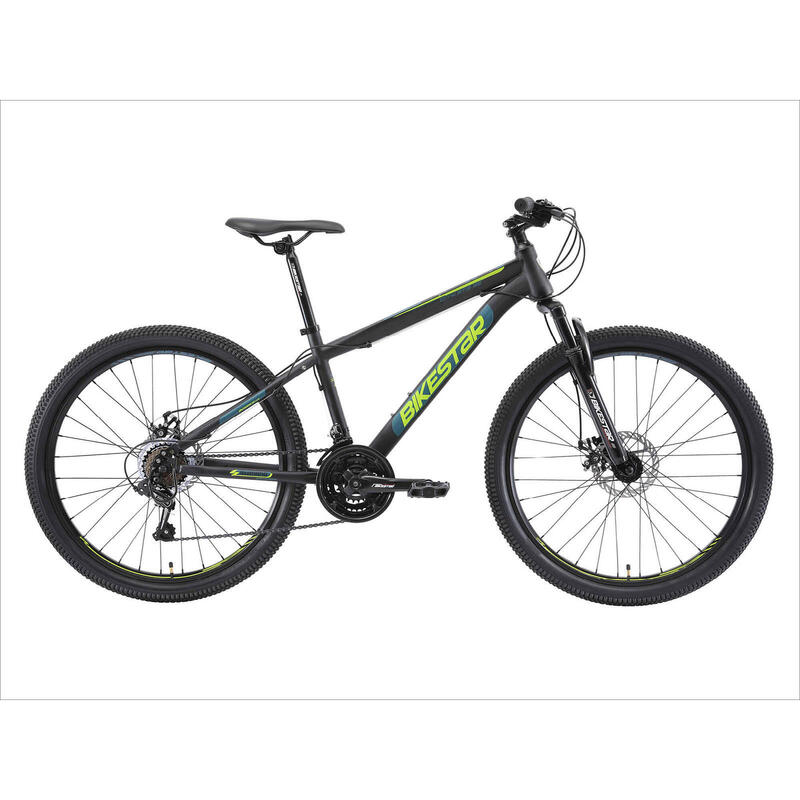 Bikestar Hardtail MTB Staal M 26 Inch 21 Speed zwart/blauw