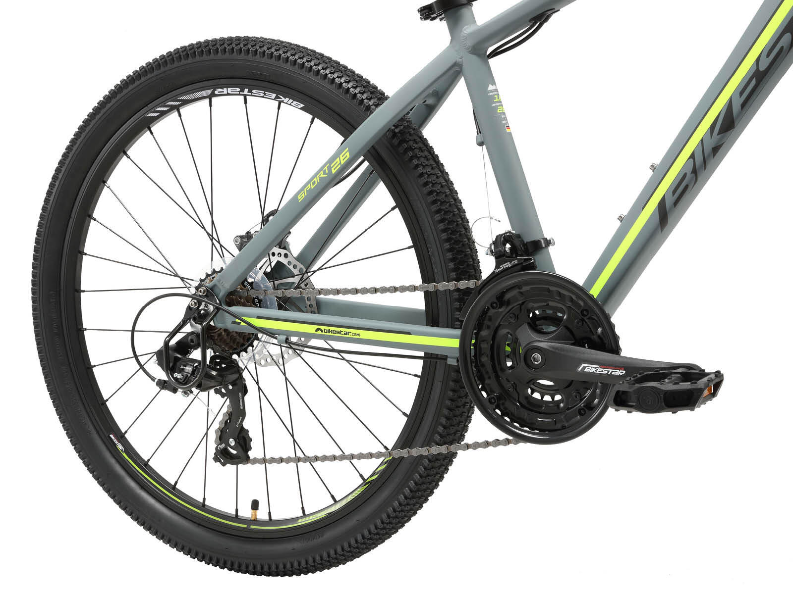 VTT 26" aluminium, semi-rigide, 21 vitesses, frein à disque 5/7