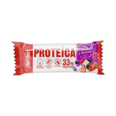 Barretta proteica Nutrisport - 44 g Cioccolato bianco con mirtilli