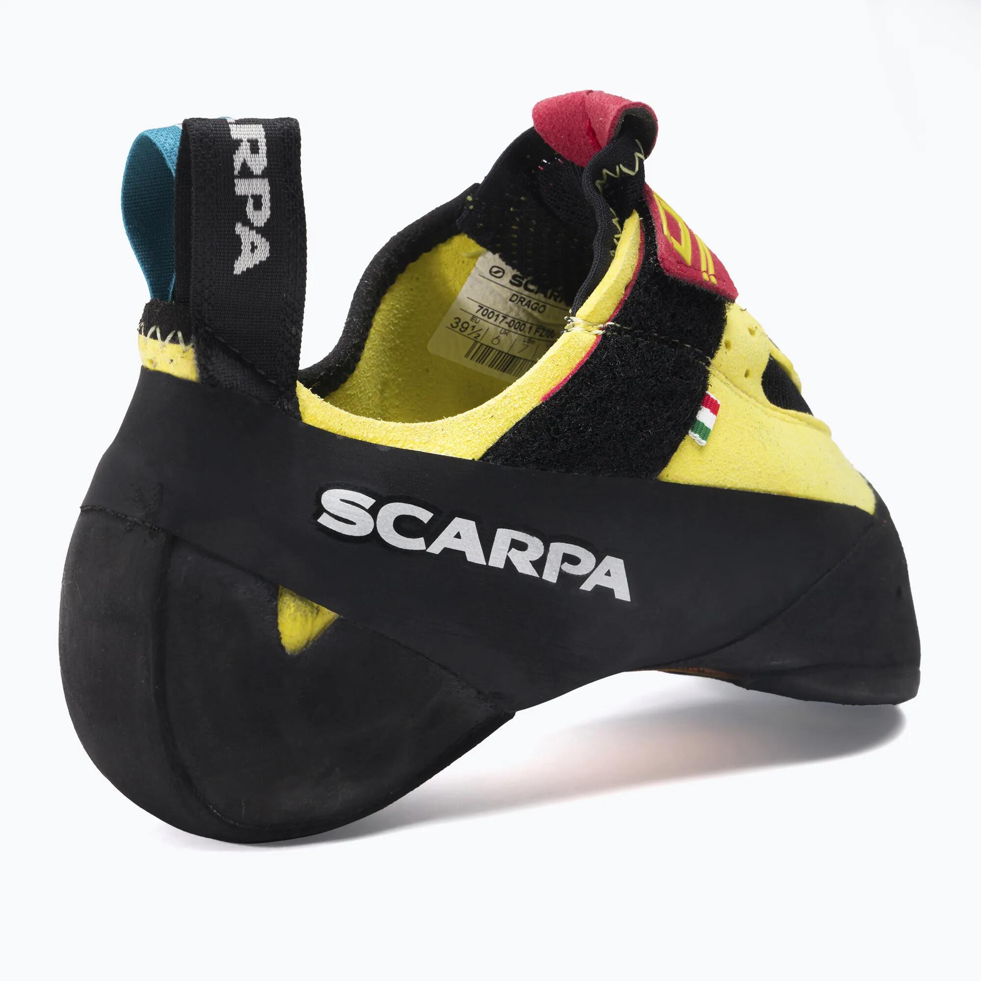 Chaussons d’escalade Scarpa Drago homme jaune, microfibre, Vibram XS Grip2 5/7
