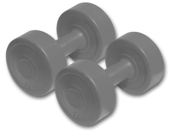 Coppia Manubri Pesi Vinile Dumbbells - Kg. 2 (Totale 4 Kg)