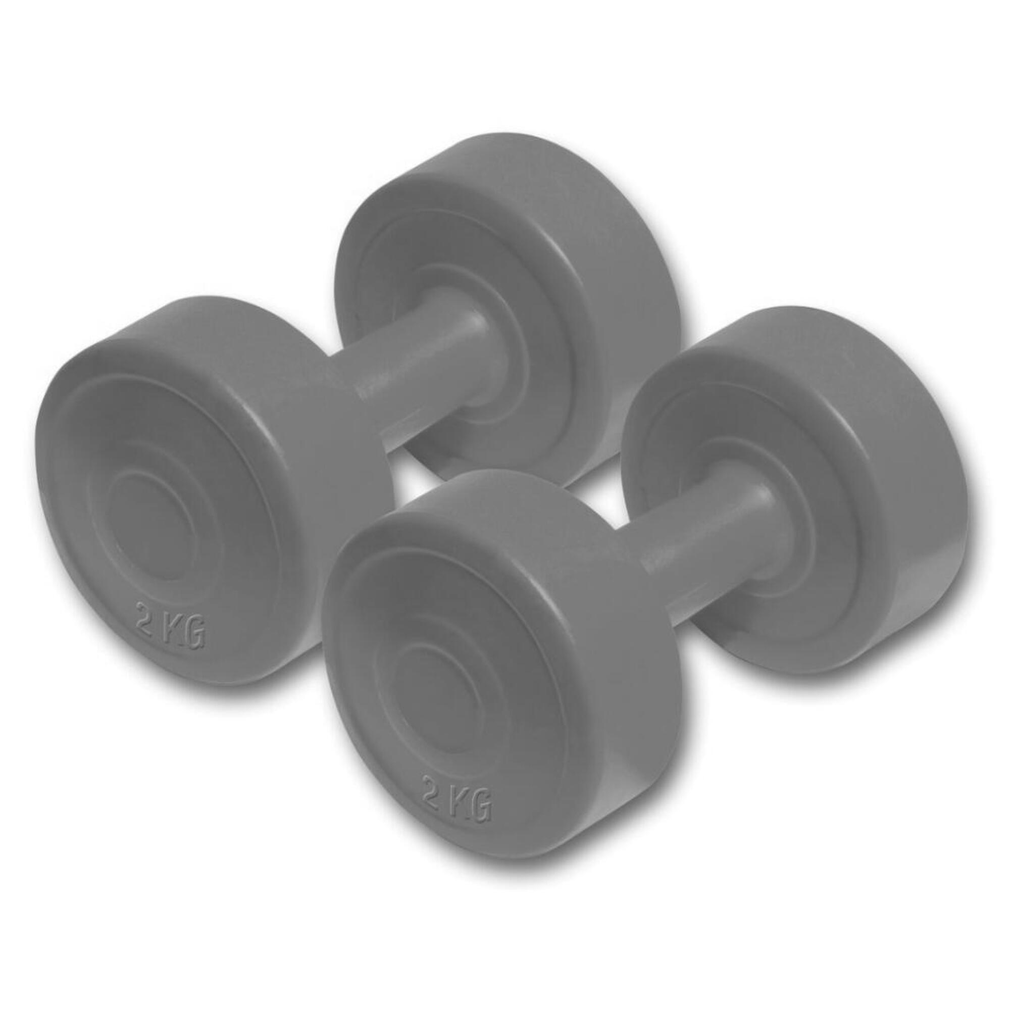 Rovera - Paire D'Haltères En Vinyle - 2 Kg (total 4 Kg) - Haltère - Gris - Taille Unique - Decathlon