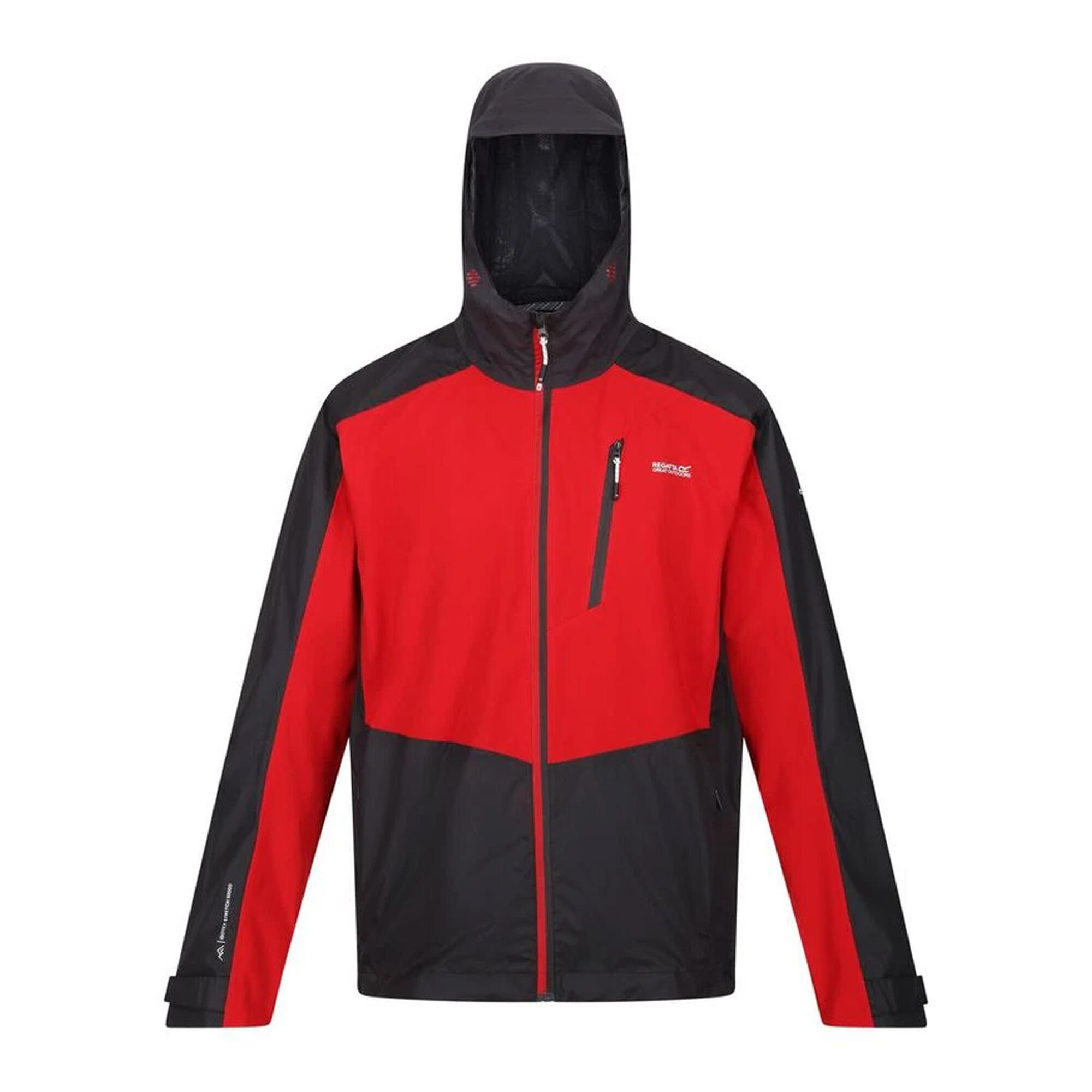 REGATTA Mens Highton Stretch II Waterproof Jacket (Danger Red/Ash)