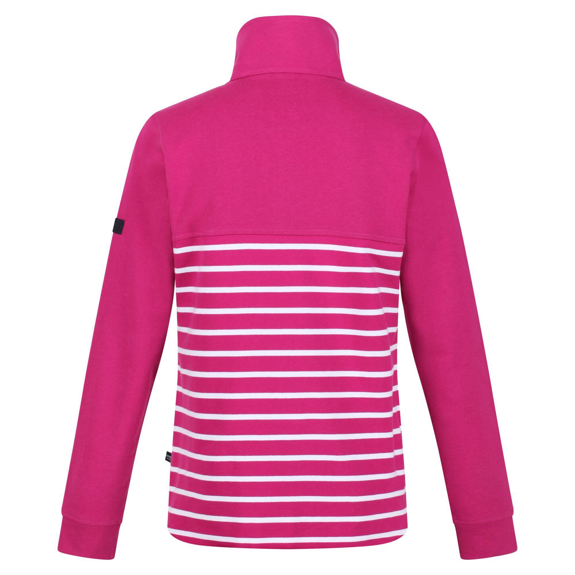 Womens/Ladies Camiola II Stripe Fleece Top (Green Fields/White) 3/5