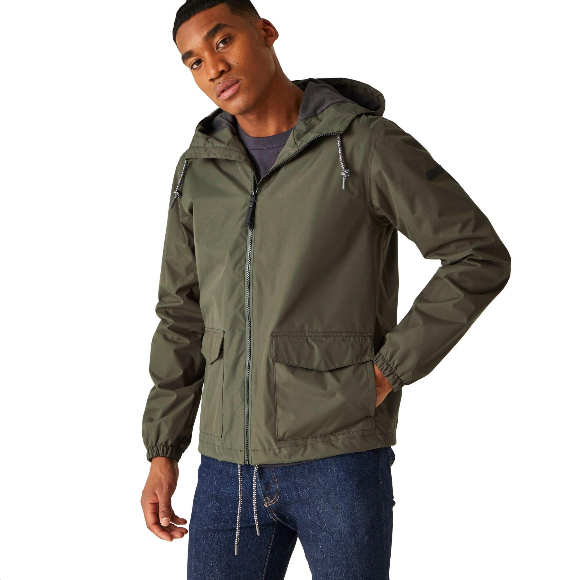 Mens Bayano Waterproof Jacket (Dark Khaki) 4/5