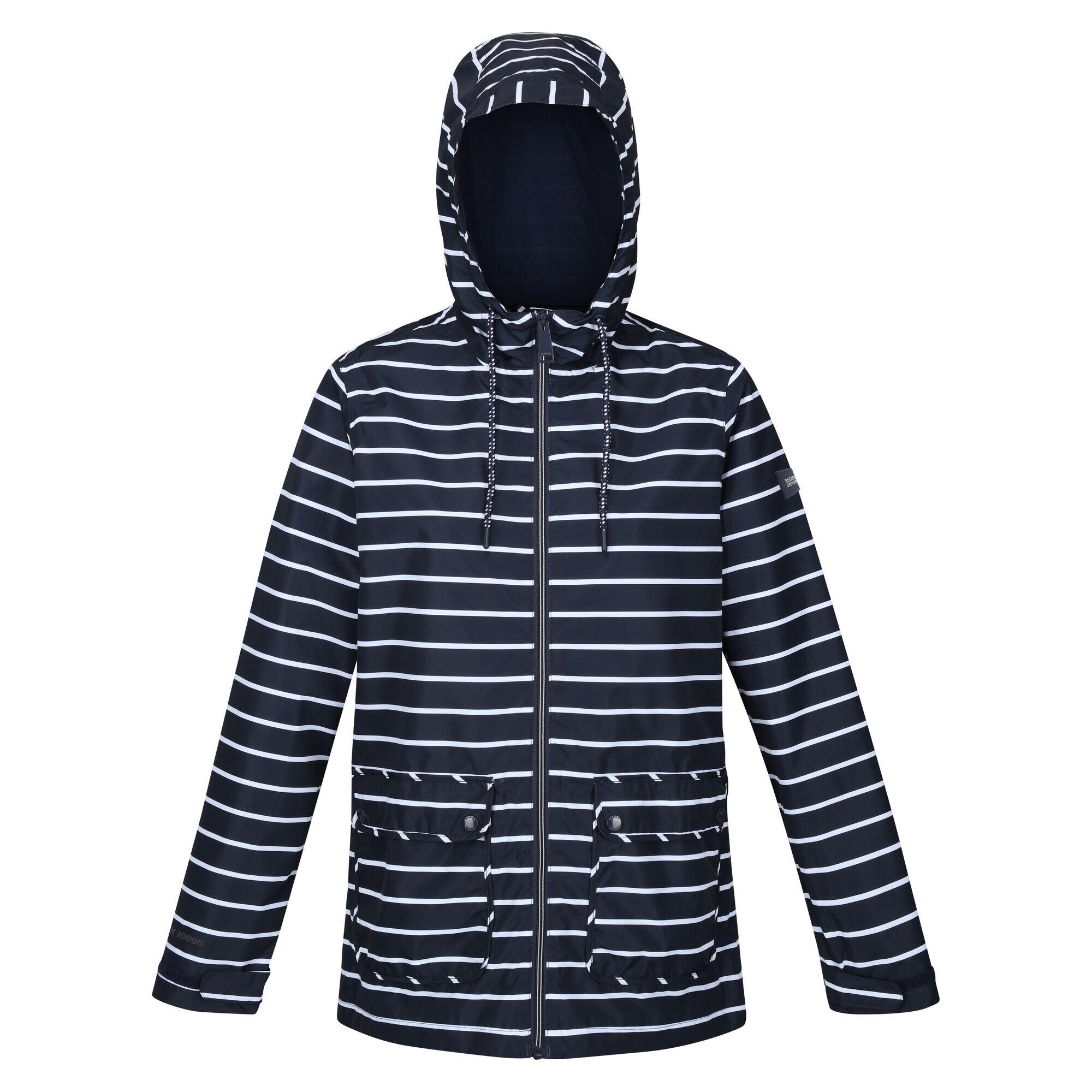 REGATTA Womens/Ladies Bayletta Striped Waterproof Jacket (Navy/White)