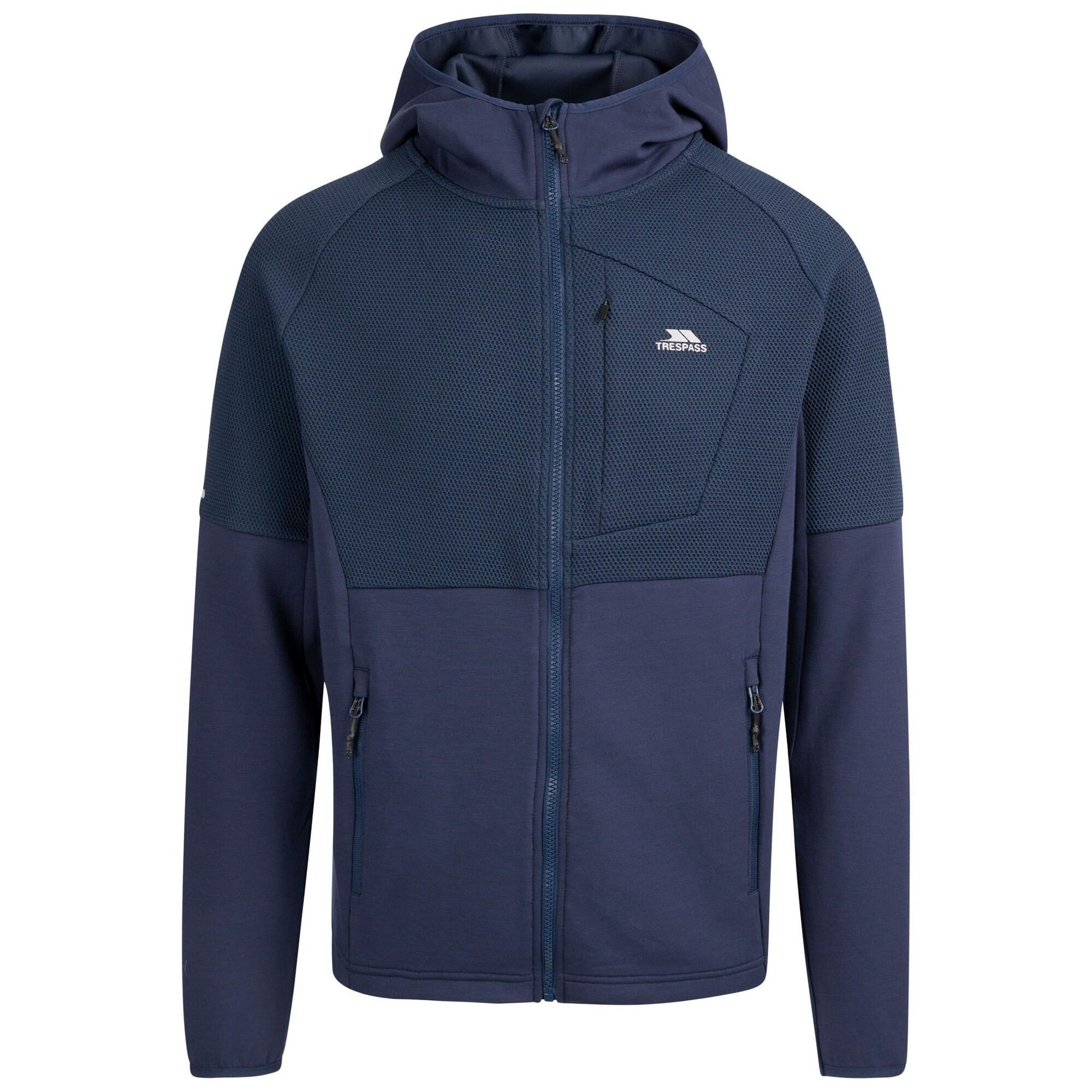 TRESPASS Mens Bani Active Full Zip Hoodie (Navy)