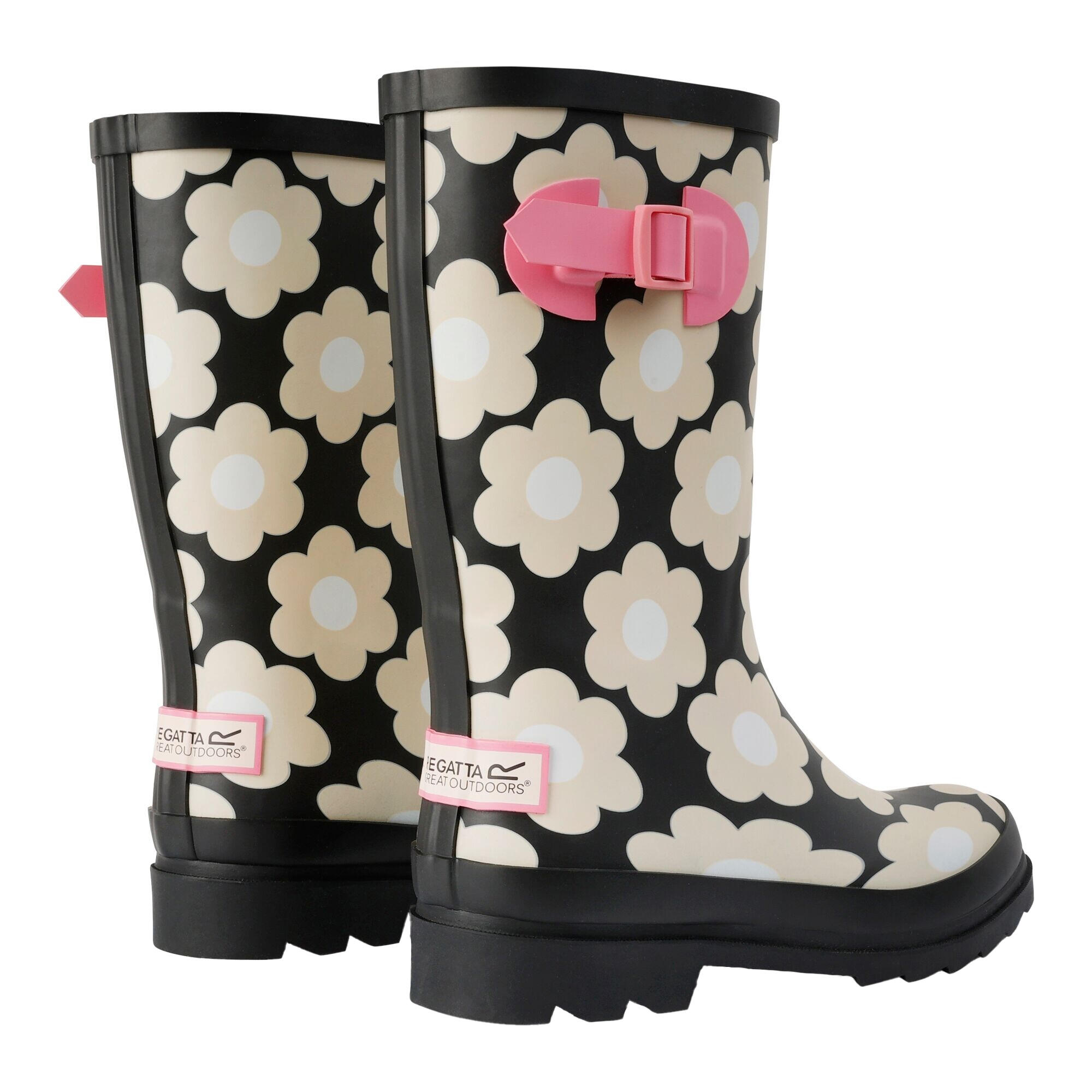 Womens/Ladies Orla Kiely Daisy Mid Calf Wellington Boots (Black) 2/5