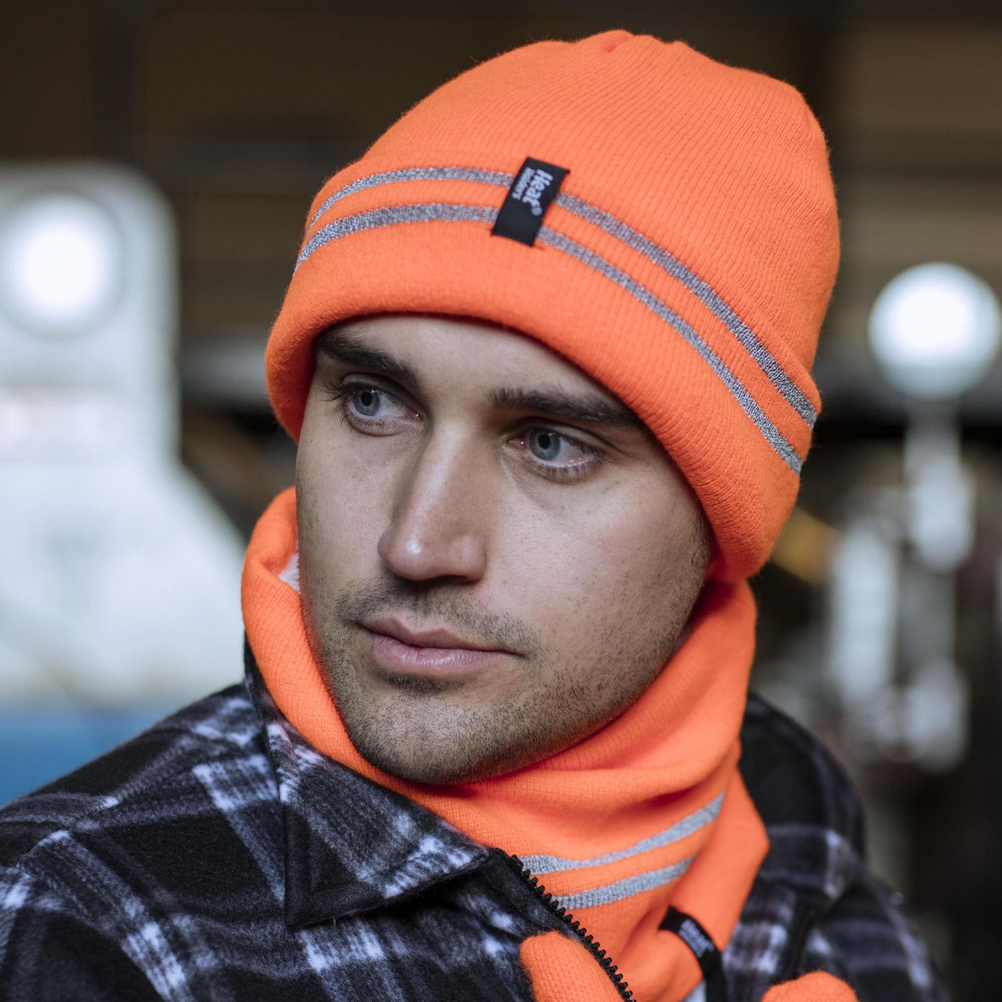 Mens Hi Vis Reflective Fleece Lined Thermal Winter Hat 4/6