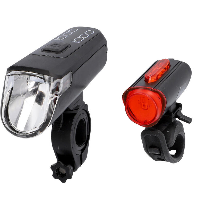 FISCHER TWIN Akku LED USB Beleuchtungs-Set 60 Lux mit 360 Grad Rückleuchte