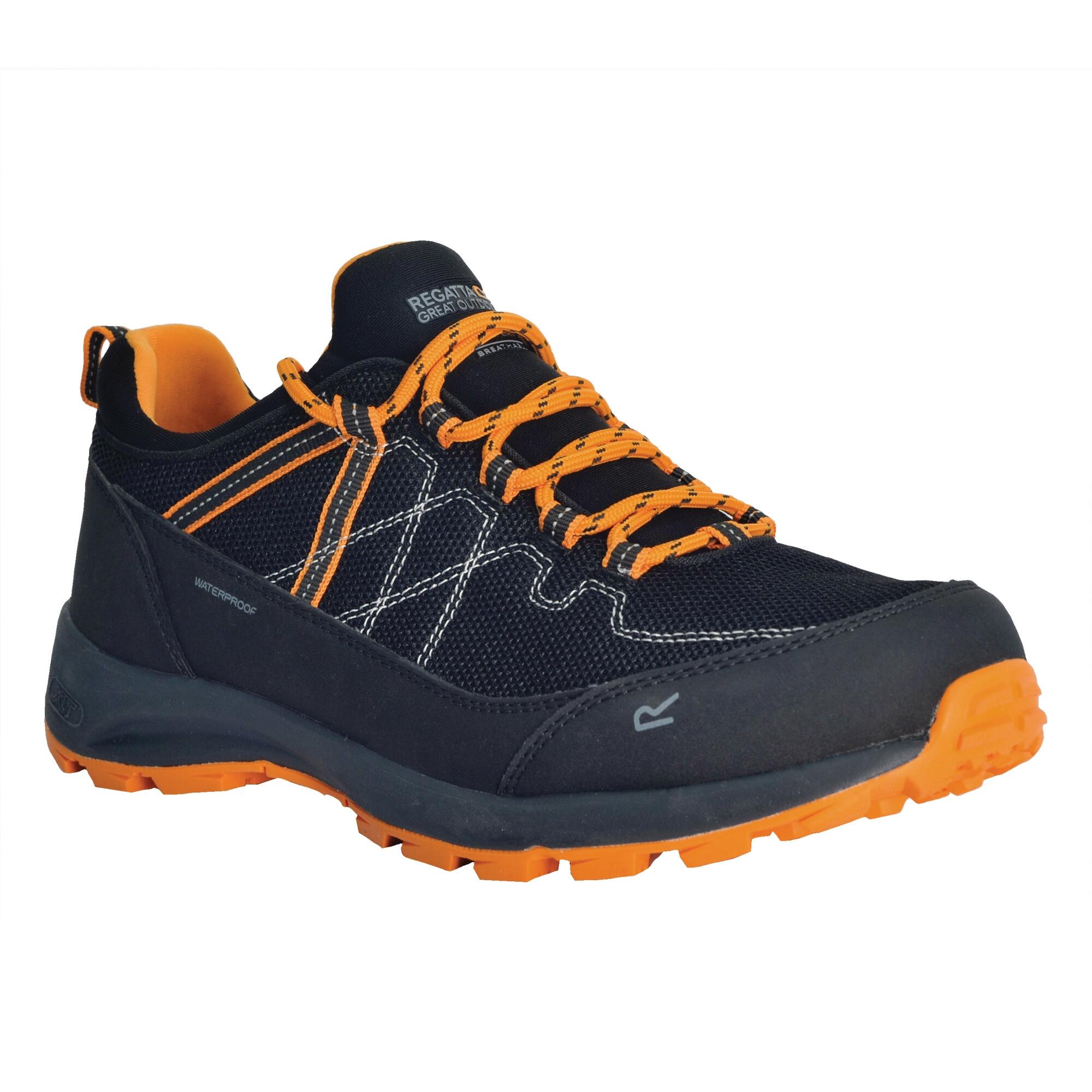 REGATTA Mens Samaris Lite II Low Walking Boots (Black/Flame Orange)
