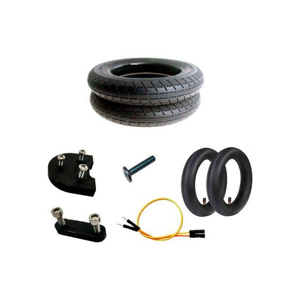 OMMVI Kit Ruedas Patinetes 2 Cubiertas Xuancheng + 2 Camara 10x2 c/Alzador Negro