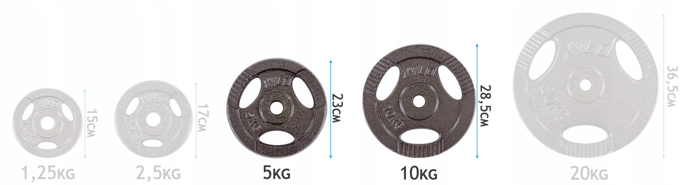 Pakiet obciążeń żeliwnych Sapphire Master 30 kg (2x10kg, 2x5kg) 5/5