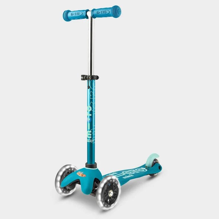 PATINETE CRIANÇA MICRO MINI DELUXE LED AZUL AQUA DE 3 RUEDAS DESMONTABLE