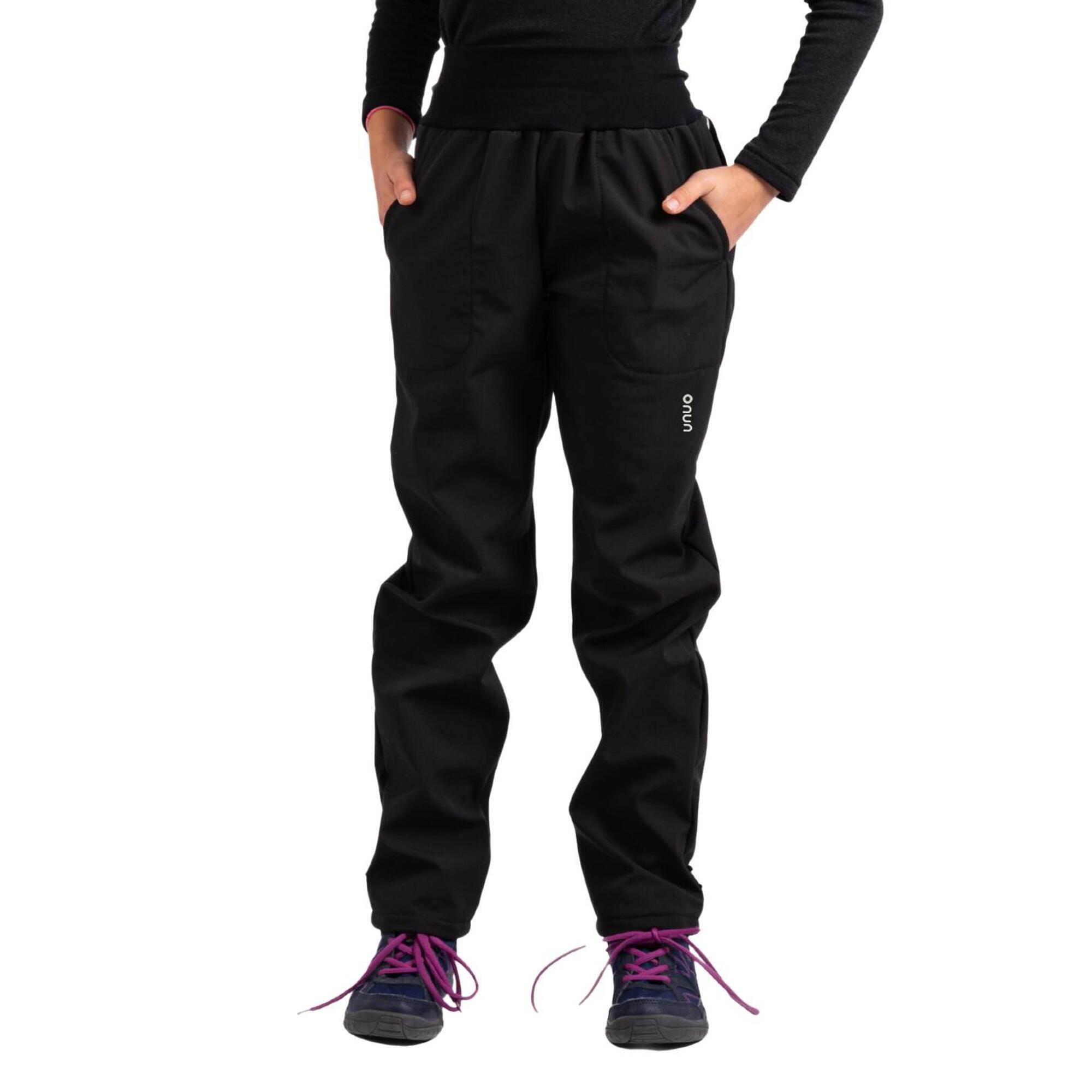 UNUO Dětské softshellové kalhoty s fleecem Simple