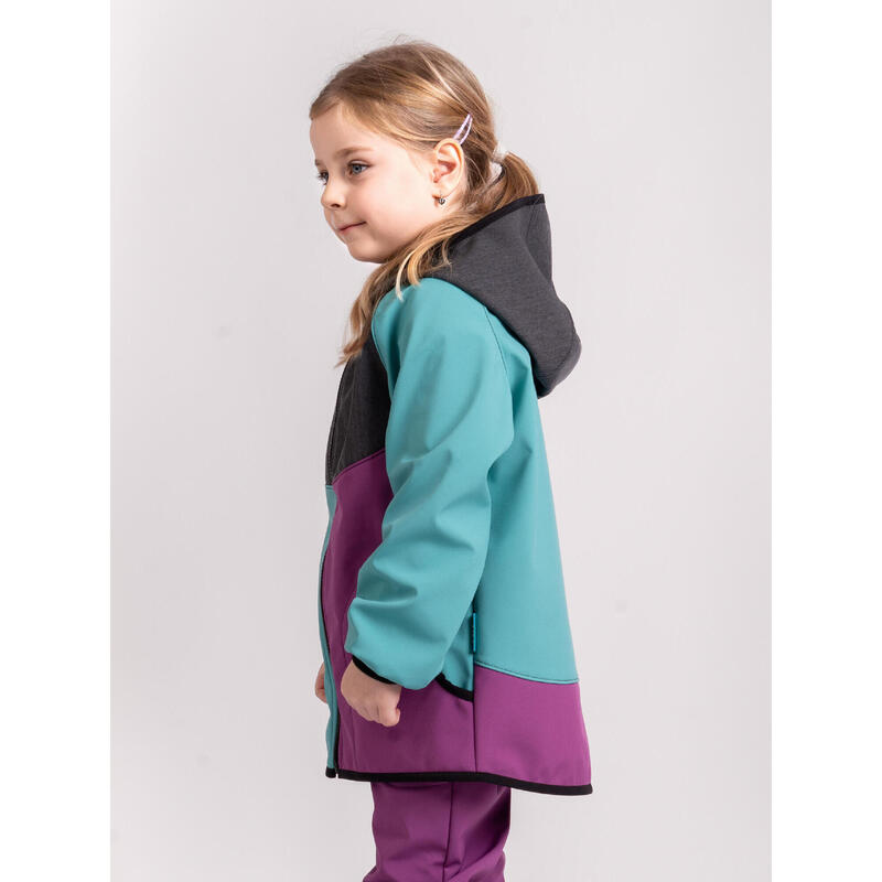 Dětská softshellová bunda s fleecem Basic, Multicolor Ostružinová