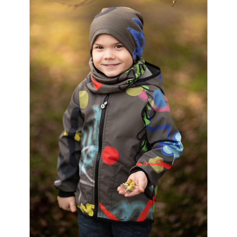 Dětská softshellová bunda s fleecem Basic, Khaki, Fantazie