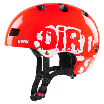 Kid 3 Dirtbike Neon-Red Fahrrad Inline Scooter Skate Kinder Helm Retro-Look