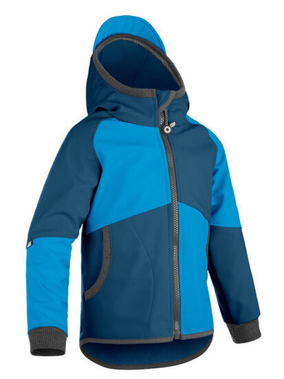 Softshell-Jacke mit Fleece für Kinder Street, Kobalt, Türkis