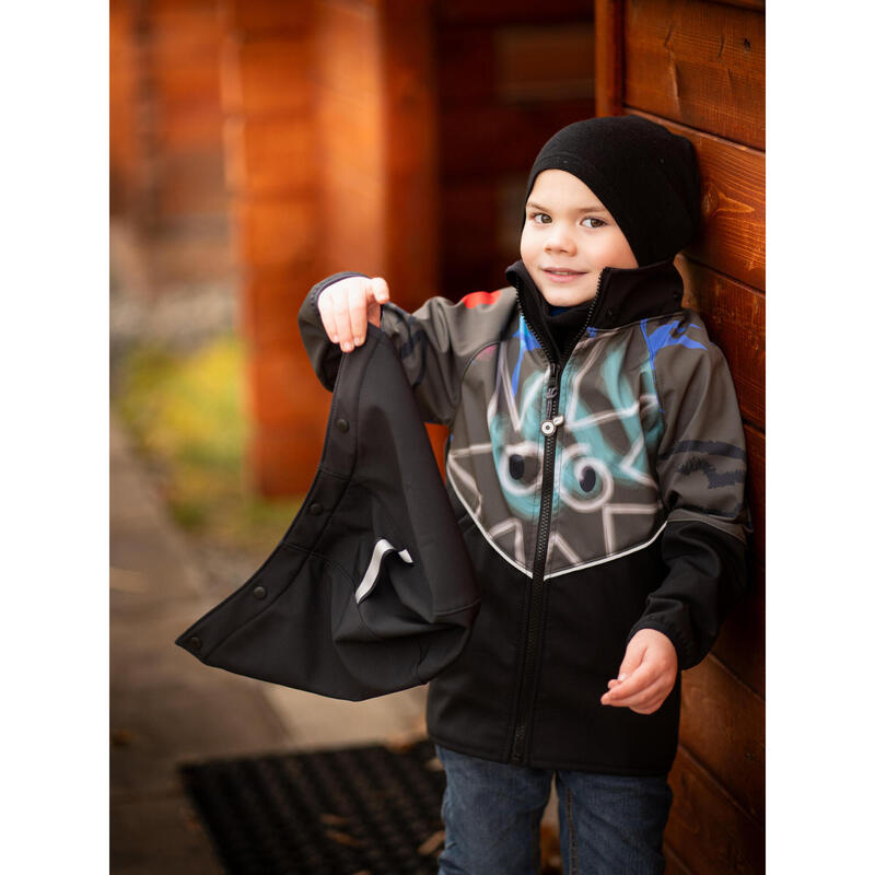 Dětská softshellová bunda s fleecem Slim, Černá, Khaki, Fantazie