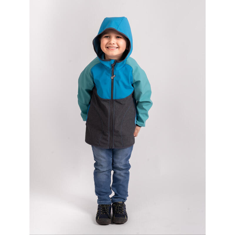 Dětská softshellová bunda s fleecem Basic, Multicolor Tyrkysová