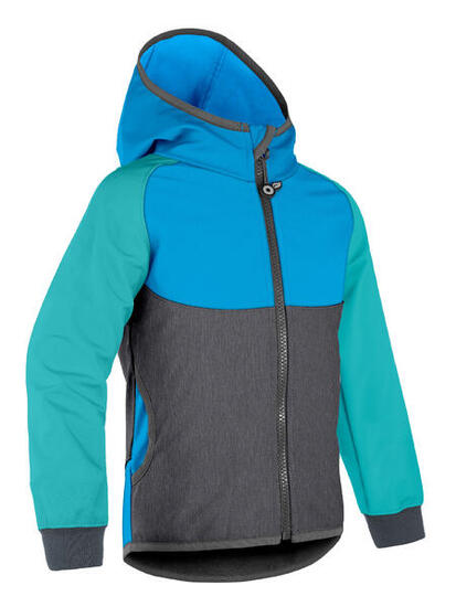 Kurtka softshellowa dziecięca z polarem Basic, Multicolor Turquoise