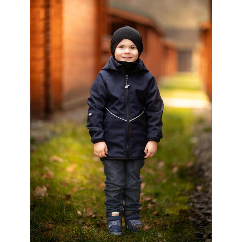 Dětská softshellová bunda s fleecem Slim, Tm. Modročerná