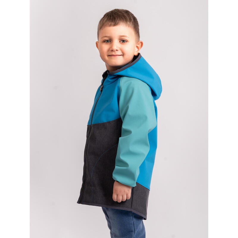 Dětská softshellová bunda s fleecem Basic, Multicolor Tyrkysová