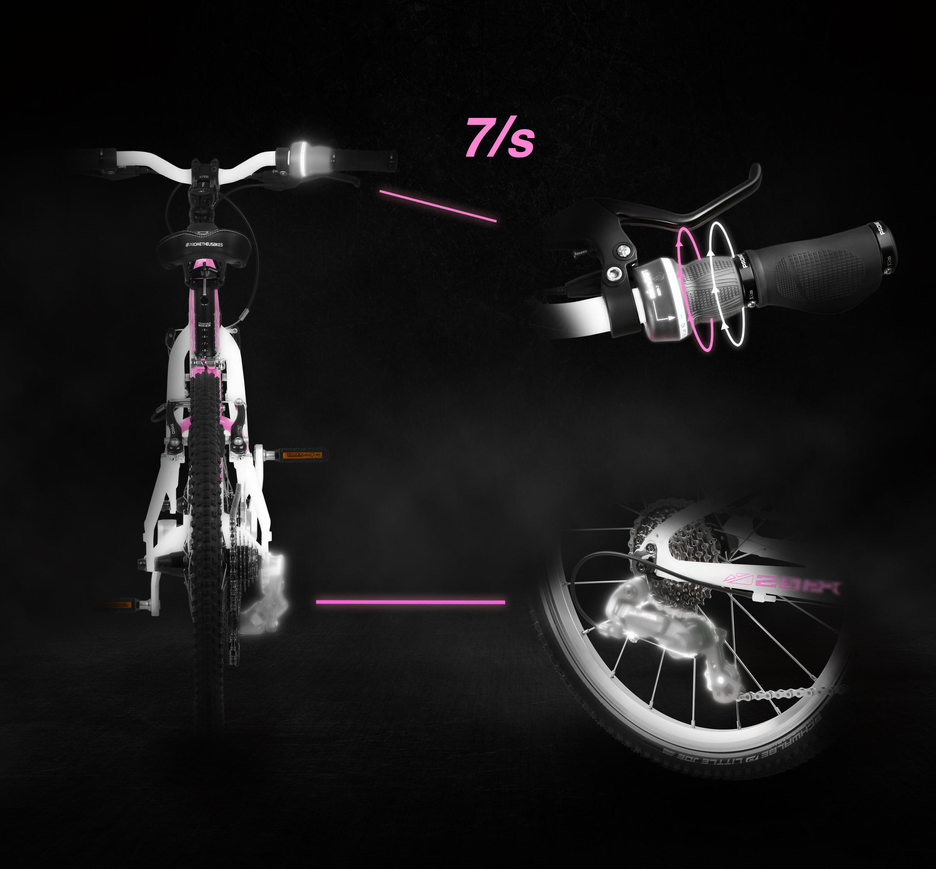 Kinderfahrrad 20 Zoll ab 6 Jahre Superleicht 7 Gang Fahrrad in Rosa Weiss 4/8