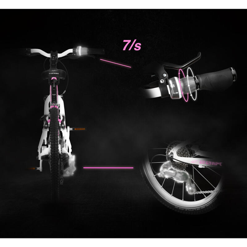 Kinderfahrrad 20 Zoll ab 6 Jahre Superleicht 7 Gang Fahrrad in Rosa Weiss
